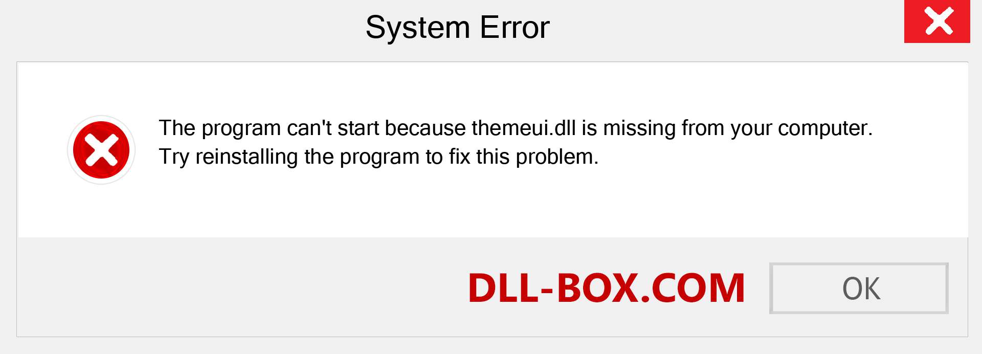 themeui.dll file is missing?. Download for Windows 7, 8, 10 - Fix  themeui dll Missing Error on Windows, photos, images